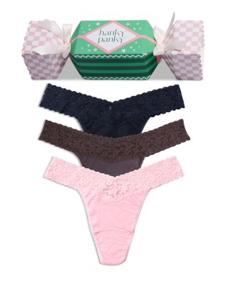Signature Lace Original Rise Thong, Pack of 3