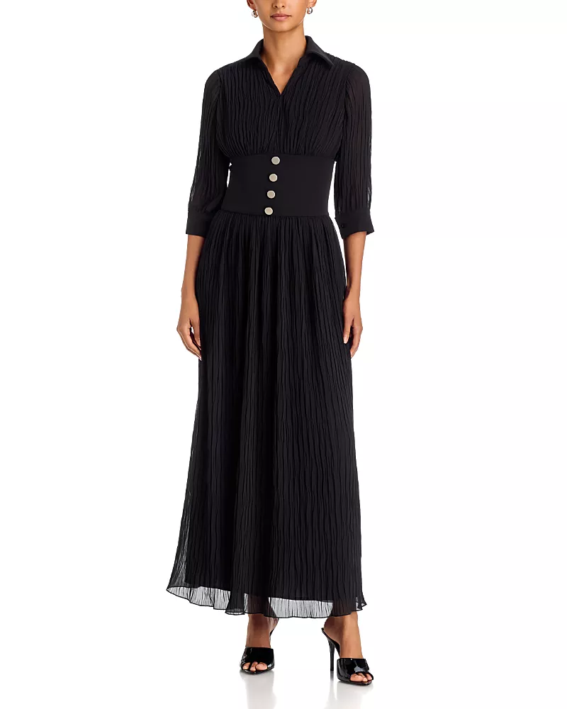 Area Stars Hazel Banded Waist Textured Maxi Dress