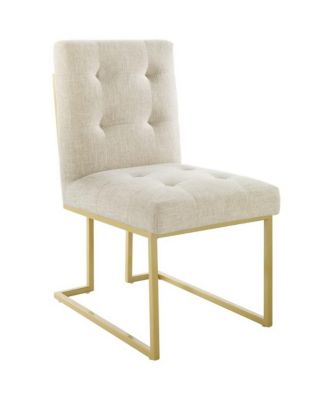  Privy Gold Stainless Steel Upholstered Fabric Dining Accent Chair