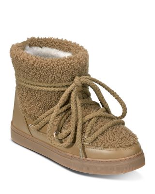 Women's Curly Leather & Shearling Snow Boots