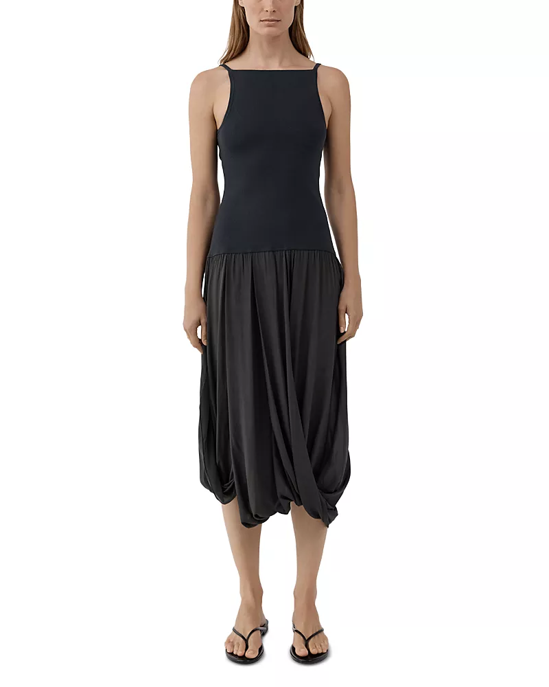 St. Agni Mixed Media Midi Dress