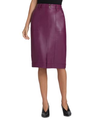 Faux Leather Utility Skirt