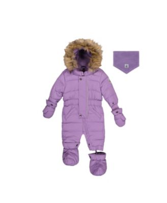 Girls' Quilted Fleece-Lined One Piece Snowsuit - Baby