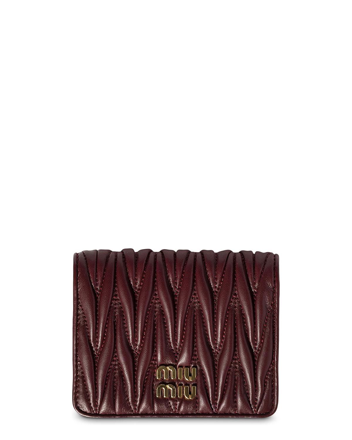 Miu Miu Small Matelasse Nappa Leather Wallet