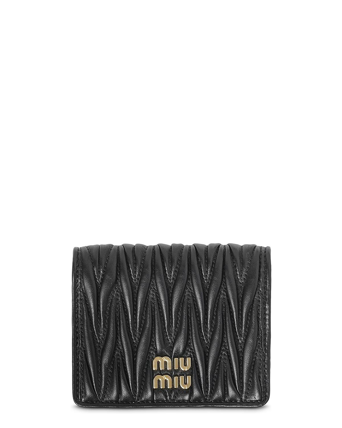 Miu Miu Small Matelasse Nappa Leather Wallet