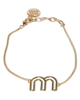 Miu Miu Metal Bracelet In Gold/silver