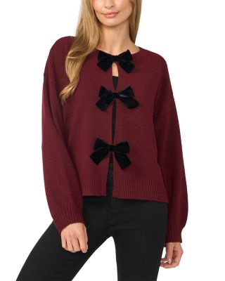 Bow Closure Cardigan Sweater