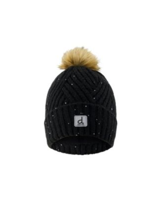  Girls' Chevron Fleece Lined Fleece Pompom Winter Knit Hat - Little Kid, Big Kid