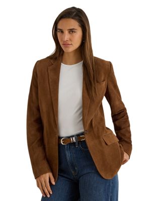 One Button Suede Blazer