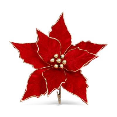Glitter Poinsettia Clip, Set of 12 