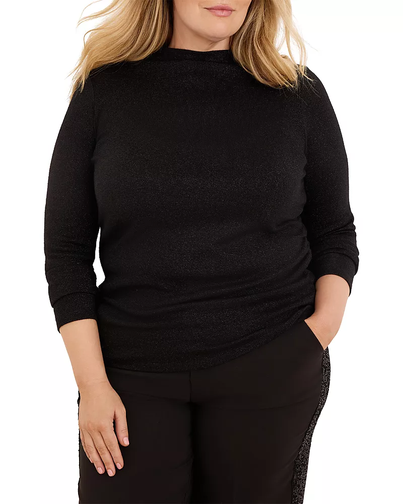 Nic+Zoe Plus Everyday Sparkle Ruched Top