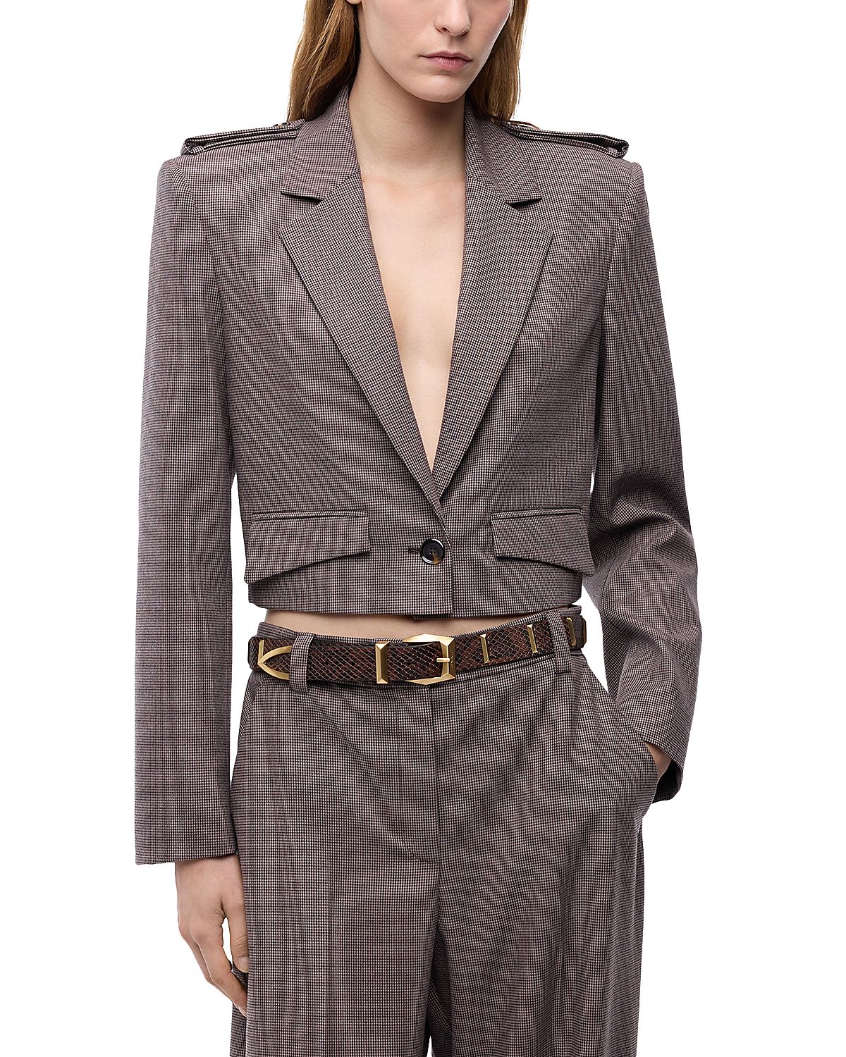 Pinko Manna Yarn Dyed Cropped Jacket