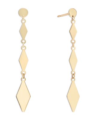 Lana 14K Yellow Gold Alternating Kite Linear Earrings