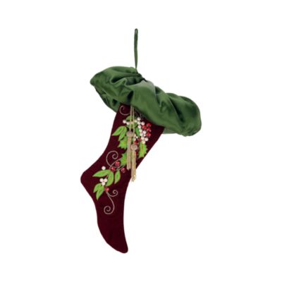 Mistletoe and Holly Stocking, 25"