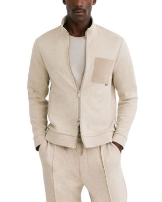 Gray Faux Suede Pocket Zip Up Jacket