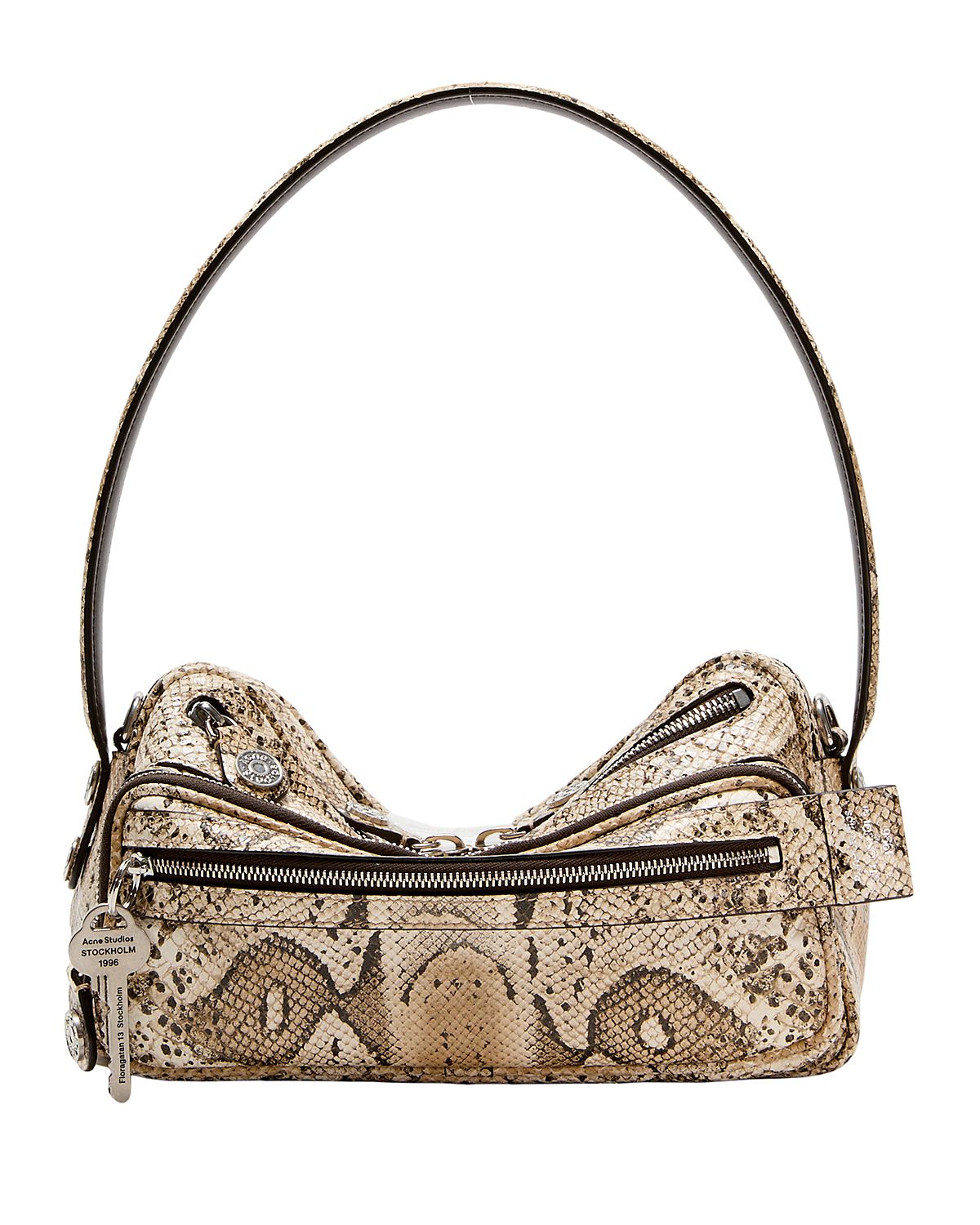 Acne Studios Camero Snake Embossed Leather Shoulder Bag