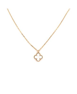  Sweet Alhambra Pendant Necklace 18K Gold and Mother of Pearl, 15.75"