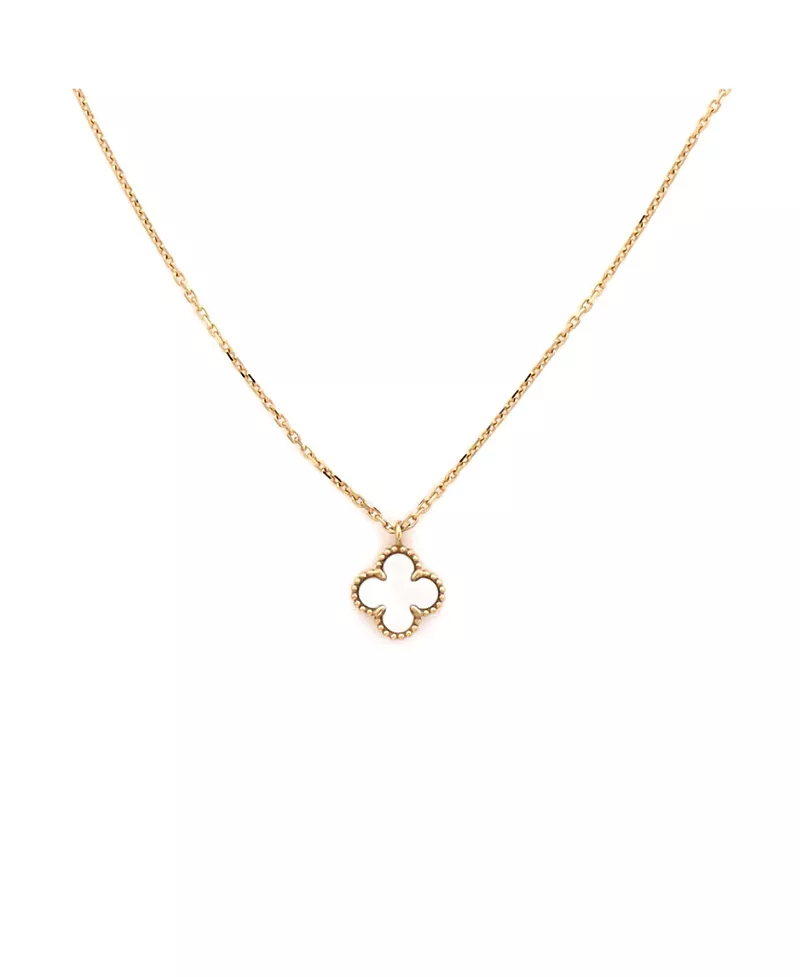 Pre-Owned Van Cleef & Arpels Sweet Alhambra Pendant Necklace 18K Gold and Mother of Pearl, 15.75