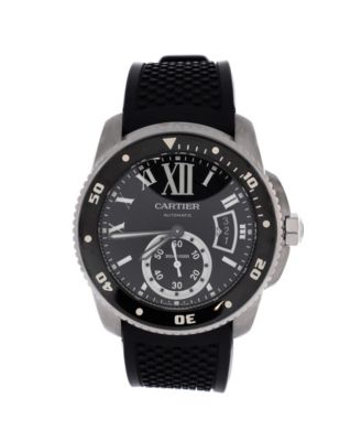  Calibre de Cartier Automatic Watch in Stainless Steel and Rubber with Ceramic 42mm