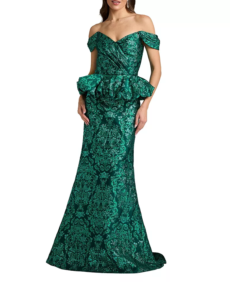 Tadashi Shoji Corliss Bubble Peplum Gown