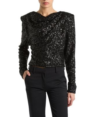  Sequinned Top with Bow