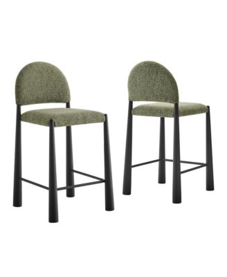  Hayley Upholstered Fabric Counter Stools, Set of 2