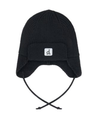  Unisex Helmet Ear Flap Chin Tie Fleece Lined Winter Knit Hat - Baby, Little Kid