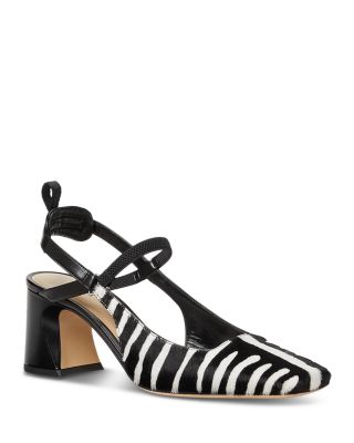 Women's Tigre Calf Hair & Leather Slingback Pumps
