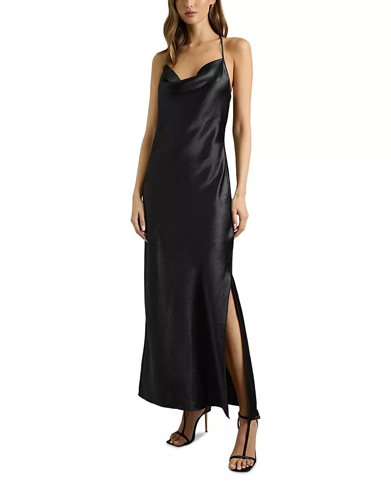 Reiss Hammered Satin Slip Dress