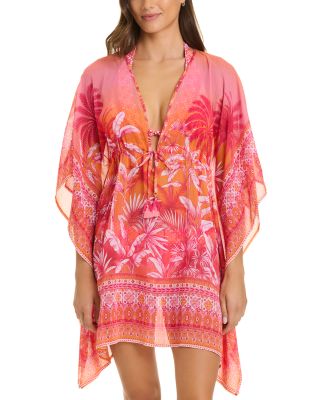 Plunging Neck Cover-Up Caftan Dress