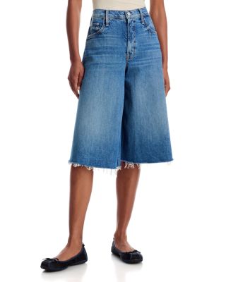 The Whole Lot Flutter Fray Denim Bermuda Shorts