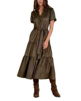 Tiered Belted Shirtdress