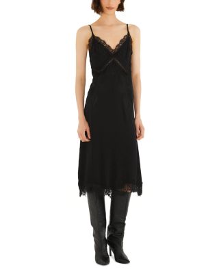 Lace Trim Midi Slip Dress