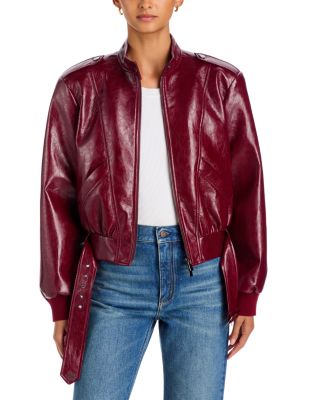 Keeley Belted Faux Leather Biker Jacket