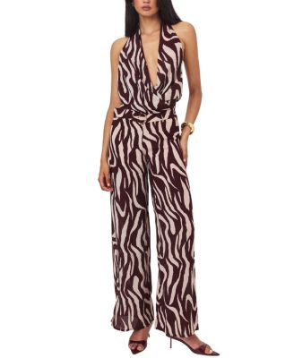 Ashlyn Print Belted Halter Jumpsuit