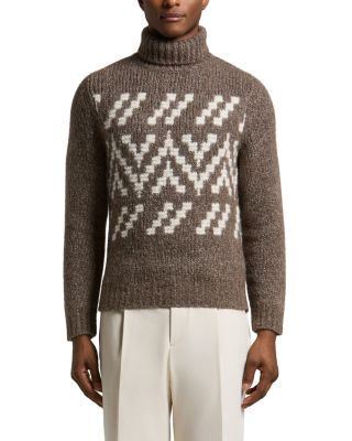 Geometric Turtleneck Sweater