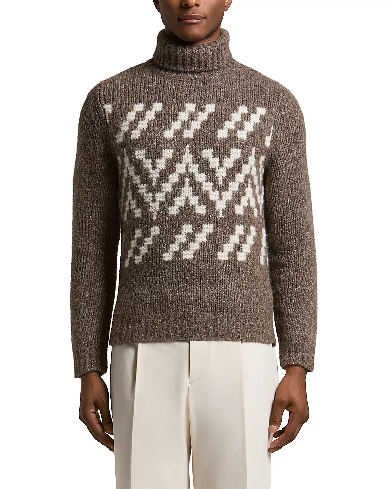 Peserico Geometric Turtleneck Sweater