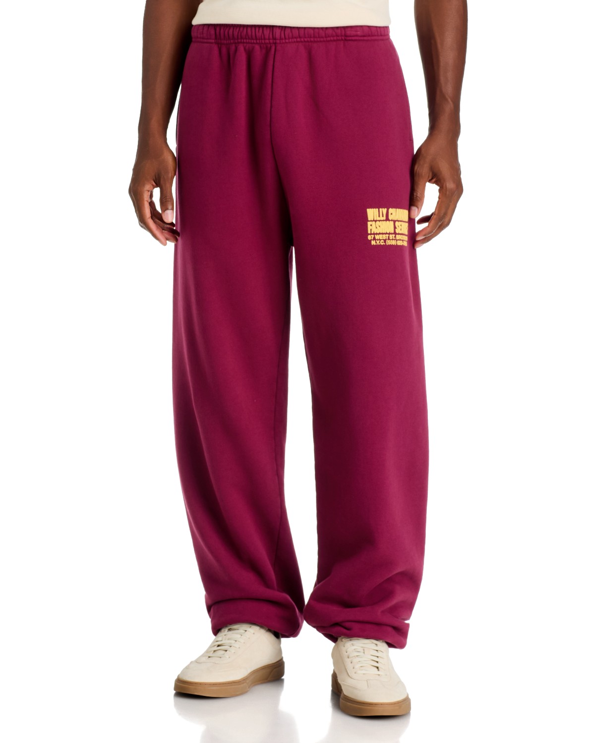 Willy Chavarria Fashion Services Buffalo Sweatpants in Bordeaux