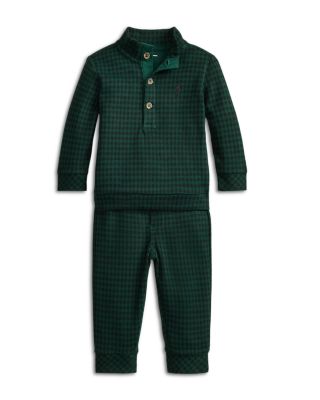 Boys' Plaid Estate Rib Cotton Pullover & Pant Set - Baby