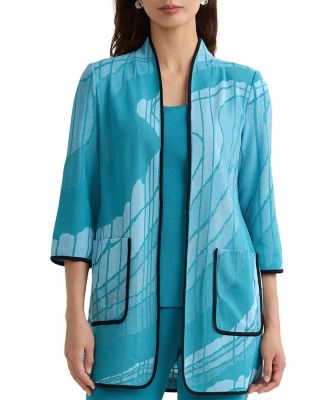 Plus Geoprint Jacquard Knit Jacket
