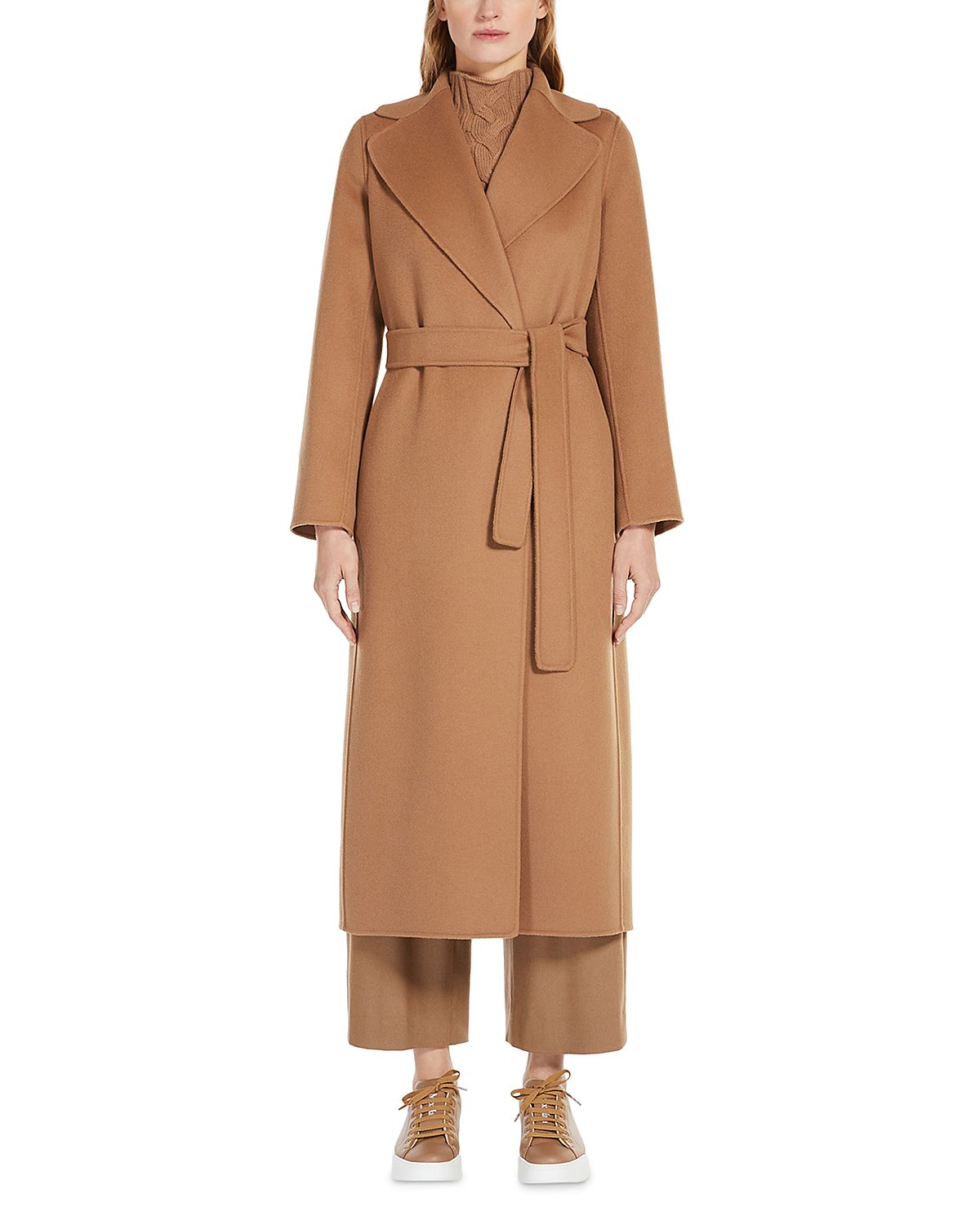 Max Mara Poldo Wool Belted Wrap Coat