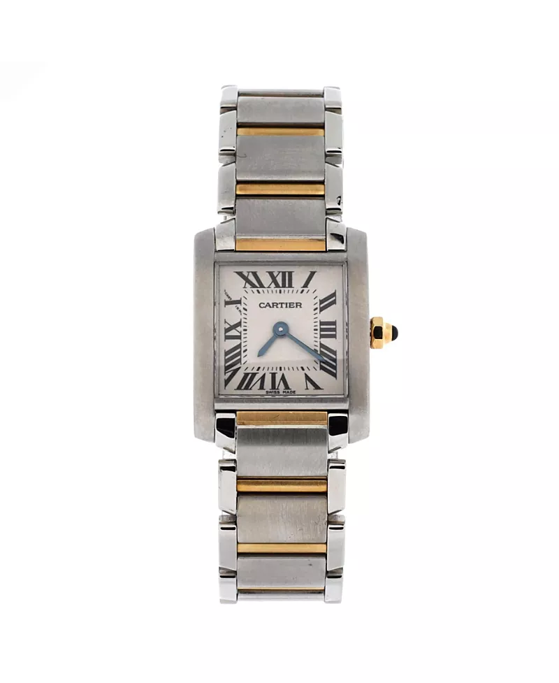 Pre-Owned Cartier Tank Francaise Quartz Watch in Stainless Steel and Gold 20mm