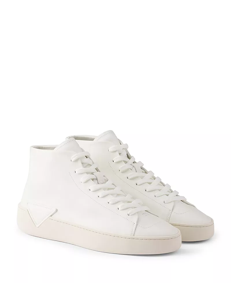 Prada Men's High-Top Leather Sneakers