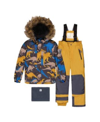  Boys' Play Dinosaur Jacket & Reinforced Pants Two Piece Snowsuit - Little Kid, Big Kid