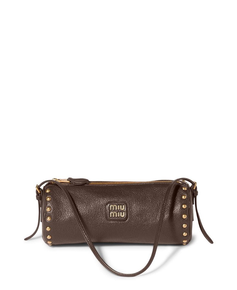 Miu Miu Leather Pouch in Mahoghany
