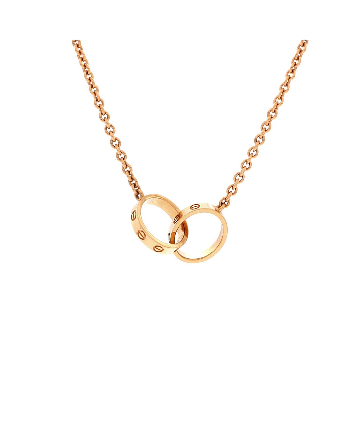 Pre-Owned Cartier Love Interlocking Necklace 18K Rose Gold, 17.25