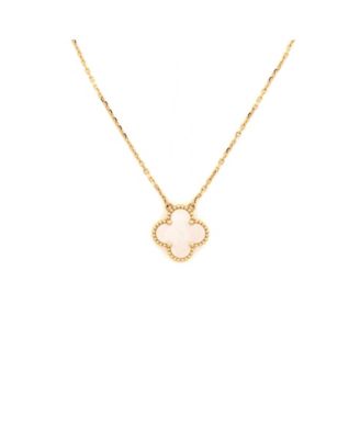  Vintage Alhambra Pendant Necklace 18K Gold and Mother of Pearl, 16.5"