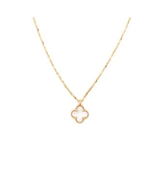  Sweet Alhambra Pendant Necklace 18K Gold and Mother of Pearl, 14.75"