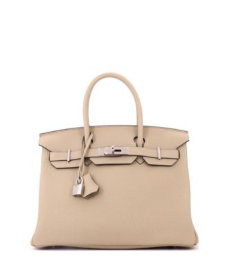 Birkin 30 Handbag Brown Togo with Palladium Hardware