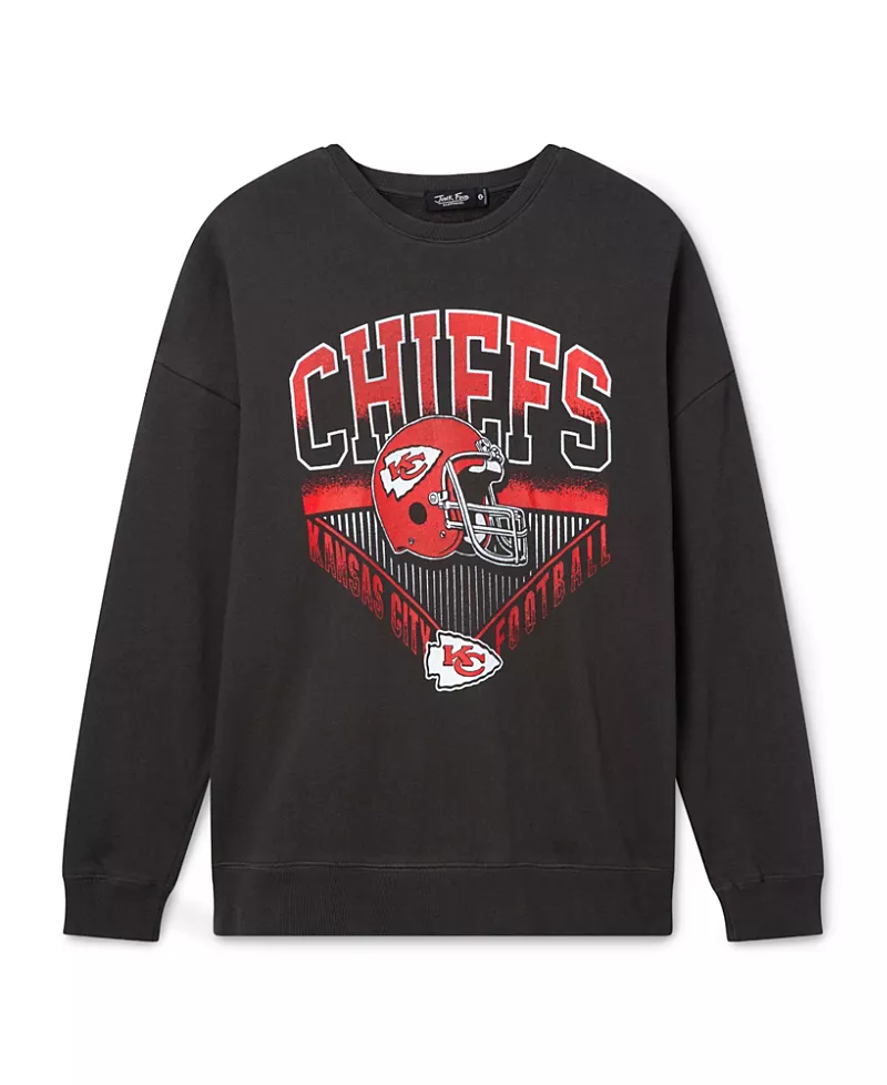 Junk Food Clothing Unisex Nfl Kansas City Chiefs Drop Shoulder Crew Fleece